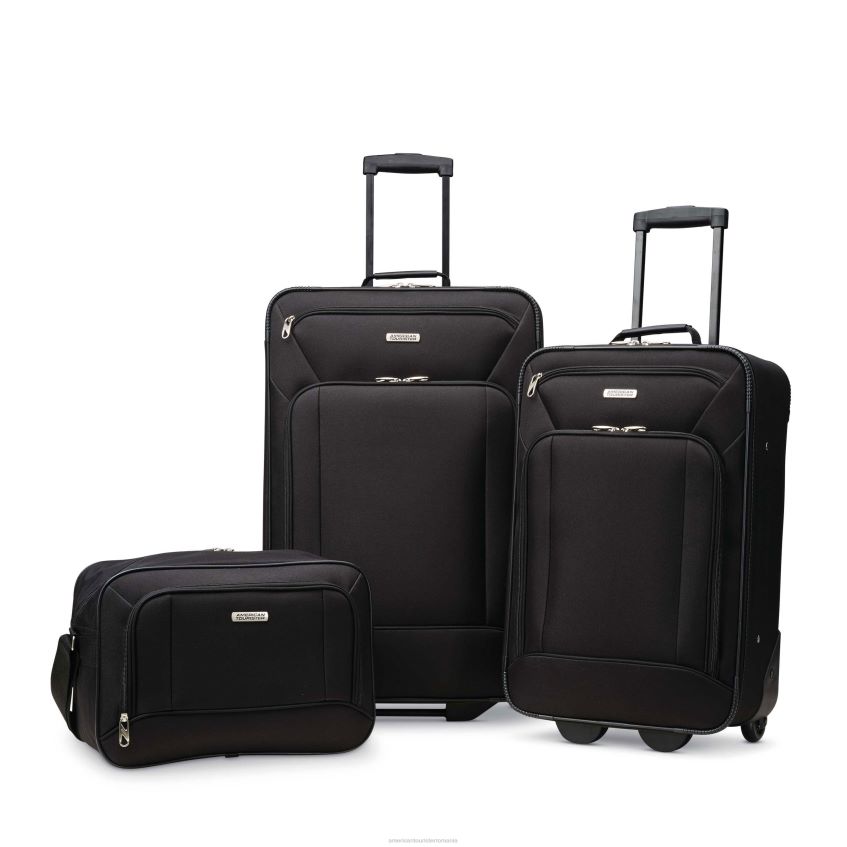 American Tourister Geanta - negru American Tourister set fieldbrook xlt 3 piese bagaje 46N2LR117